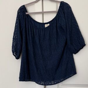 Chic Navy Women's Lace Blouse